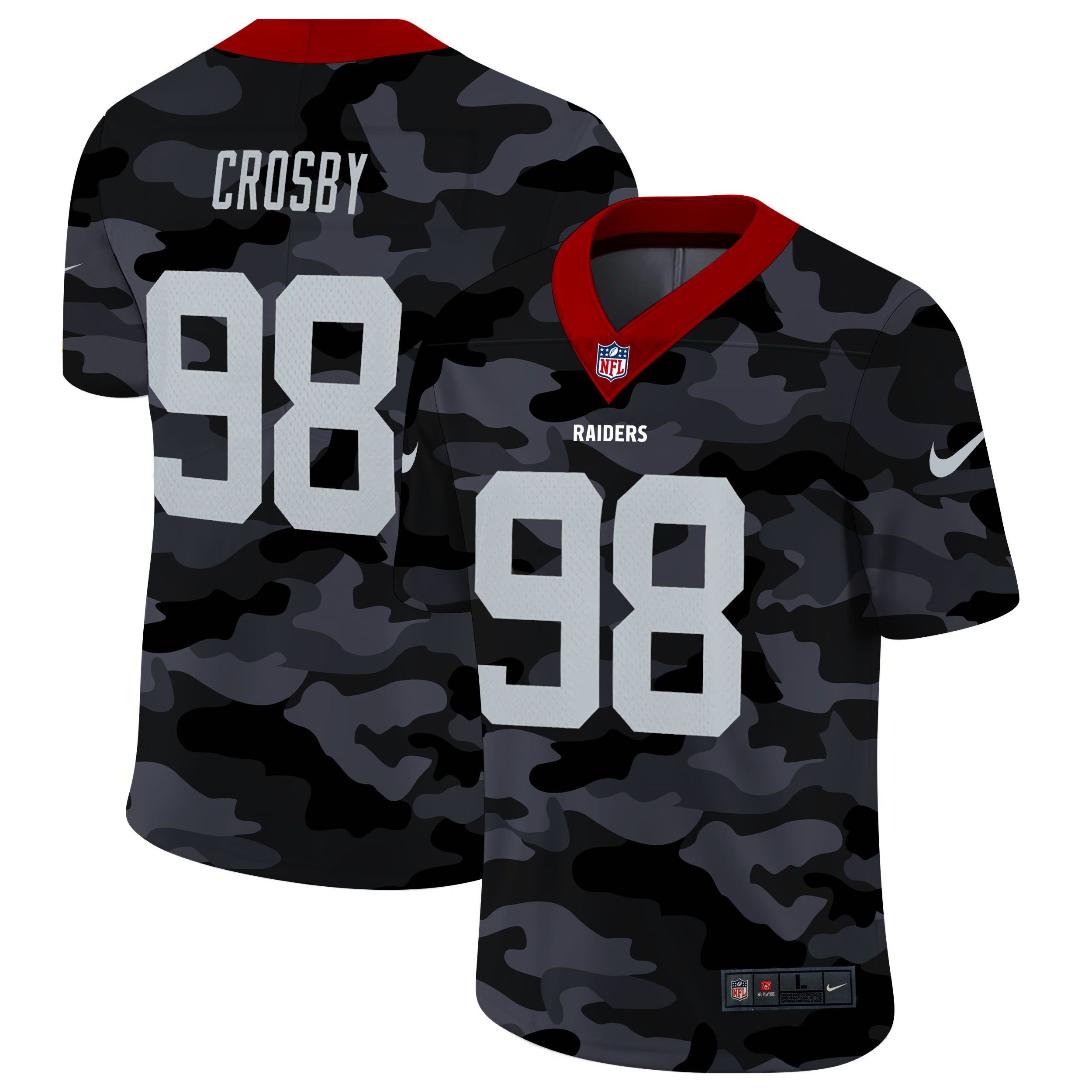 Men Oakland Raiders #98 Crosby 2020 Nike 2ndCamo Salute to Service Limited NFL Jerseys->new york jets->NFL Jersey